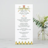 Elegantes tropisches Sommer-Hochzeits-mit Menükarte (Stehend Vorderseite)