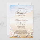 Elegantes tropisches Starfish Beach Brautparty Einladung (Vorderseite)