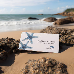Elegantes tropisches Starfish Blue Beach Coastal B Visitenkarte