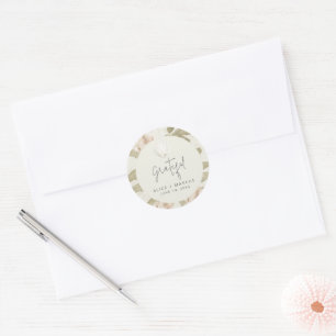Elegantes tropisches Strand-Hochzeitsgeschenk Runder Aufkleber