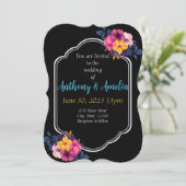 Elegantes Tropisches Thema Hochzeit Einladung (Stehend Vorderseite)