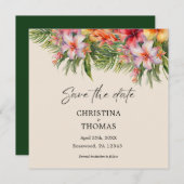 Elegantes tropisches Wasser Save the Date (Vorne/Hinten)