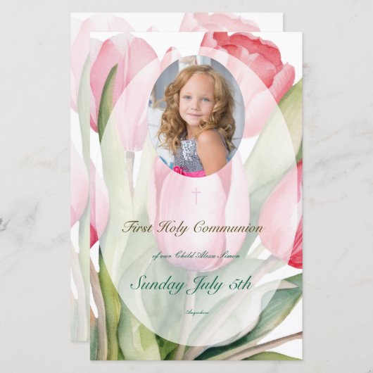 Elegantes Tulpenmenü (Vorne/Hinten)