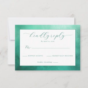 Elegantes Türkis Formelles Antwortschreiben RSVP Karte