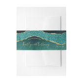 Elegantes Türkis & Gold Agate Hochzeit Einladungsbanderole (Vorderseite Beispiel)