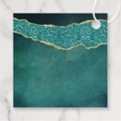 Elegantes Türkis & Gold Agate Hochzeit Geschenkanhänger (Rückseite)