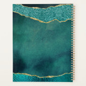 Elegantes Türkis & Gold Agate Hochzeit Planer (Rückseite)