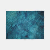 Elegantes Türkis Mandala Wasserfarbenes Muster Fleecedecke (Vorderseite (Horizontal))