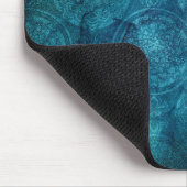 Elegantes Türkis Mandala Wasserfarbenes Muster Mousepad (Ecke)