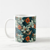 Elegantes Türkis Orange Blume Muster floral Kaffeetasse (Links)