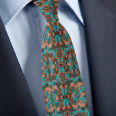 Elegantes Türkis- und Kupfermuster Krawatte