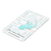 Elegantes Türkis und Silberweihnachtstypografie Magnet (Linke Seite)