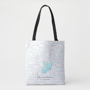 Elegantes Türkis und Silberweihnachtstypografie Tasche