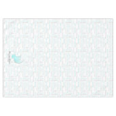 Elegantes Türkis und Silberweihnachtstypografie Tischdecke (Vorderseite (Horizontal))