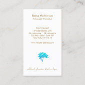 Elegantes Türkis-Zen-Tree-Logo Schwarz 2 Visitenkarte (Rückseite)