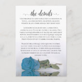Elegantes Türkisblau oder Sky Blue Rose Hochzeitsd Begleitkarte (Vorderseite)
