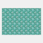 Elegantes türkises Strudel-Blumenmuster Geschenkpapier Set (Vorderseite)