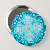 Elegantes türkisfarbenes blaues Aqua Stone Muster Button (Vorne & Hinten)