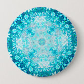 Elegantes türkisfarbenes blaues Aqua Stone Muster Button (Vorderseite)