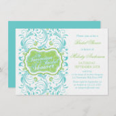 Elegantes türkisfarbenes blaugrünes Brautparty Einladung (Vorne/Hinten)