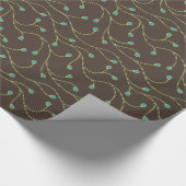 Elegantes, türkisfarbenes Blumenmuster Geschenkpapier (Ecke)