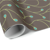 Elegantes, türkisfarbenes Blumenmuster Geschenkpapier (Rolleneckpunkt)