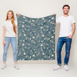 Elegantes türkisfarbenes botanisches Swirl-Nahtlos Fleecedecke