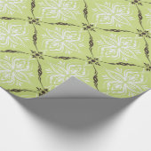 Elegantes türkisfarbenes Damastmuster Geschenkpapier (Ecke)