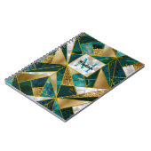 Elegantes türkisfarbenes geometrisches Skizzenbuch Notizblock (Linke Seite)