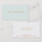 Elegantes, türkisfarbenes Gittermuster Visitenkarte (Vorne/Hinten)