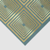 Elegantes türkisfarbenes Goldverpackungspapier Seidenpapier (Ausschnitt)