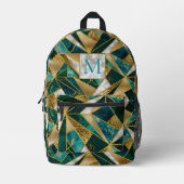 Elegantes, türkisfarbenes Imitat Bedruckter Rucksack (Vorderseite)