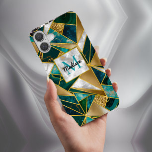 Elegantes, türkisfarbenes Imitat iPhone 16 Hülle