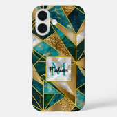 Elegantes, türkisfarbenes Imitat Case-Mate iPhone Hülle (Rückseite)