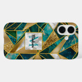 Elegantes, türkisfarbenes Imitat Case-Mate iPhone Hülle (Rückseite (Horizontal))