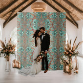 Elegantes türkisfarbenes Kupferformblatt Wandteppich