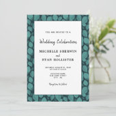 Elegantes türkisfarbenes Leaf Muster Botanische Ho Einladung (Stehend Vorderseite)