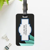 Elegantes türkisfarbenes Personalisiertes Monogram Gepäckanhänger