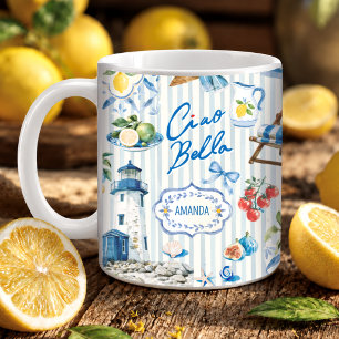 Elegantes türkisfarbenes sizilianisches Zitronen-Z Kaffeetasse