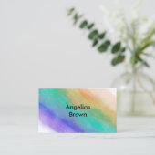 elegantes türkisfarbenes und lila Aquarelldesign Visitenkarte (Stehend Vorderseite)