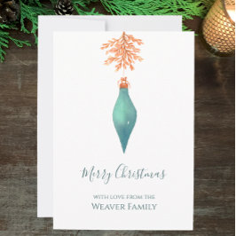 Elegantes türkisfarbenes Weihnachtsbaum Feiertagskarte