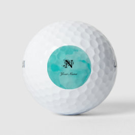 Elegantes Türkisfarbenmonogramm Golfball