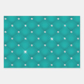 Elegantes Turquoise Gold Streifen Glitzer Geschenk Geschenkpapier Set (Vorderseite)