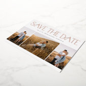 Elegantes Typografie-Foto Hochzeit speichern das D Folieneinladung (Gedreht)