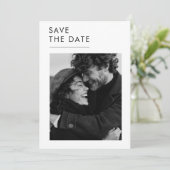 Elegantes Typografie-Foto Save the Date Einladung (Stehend Vorderseite)