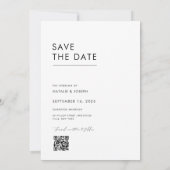 Elegantes Typografie-Foto Save the Date Einladung (Rückseite)
