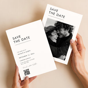 Elegantes Typografie-Foto Save the Date Einladung