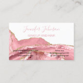 Elegantes Typografie Rose Quarzagat Visitenkarte (Rückseite)