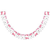 Elegantes Typografie Script Pink Agate Wedding Déc Wimpelkette (Alle)