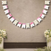 Elegantes Typografie Script Pink Agate Wedding Déc Wimpelkette